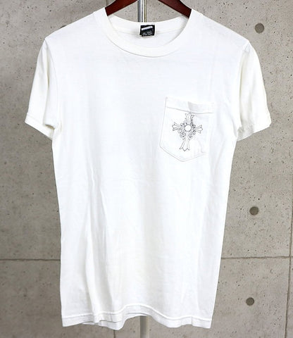 CHROME HEARTS Old NY Cross Scroll Label T-Shirt White Size S