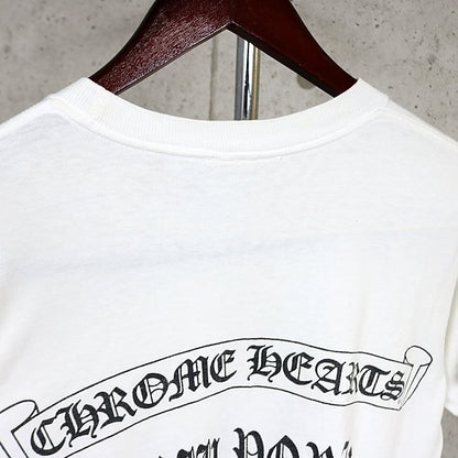 CHROME HEARTS Old NY Cross Scroll Label T-Shirt White Size S