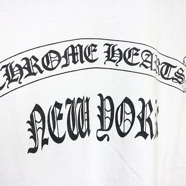 CHROME HEARTS Old NY Cross Scroll Label T-Shirt White Size S