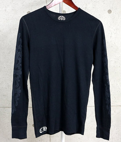 CHROME HEARTS Old Floral Cross Thermal Sleeve Black Size M