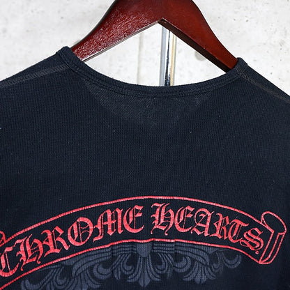 CHROME HEARTS Old Floral Cross Thermal Sleeve Black Size M