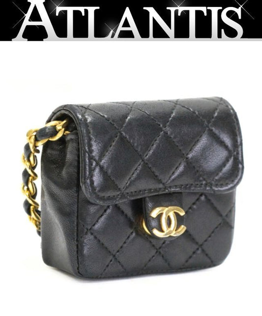 CHANEL Mini Matelasse Gold Hardware Keychain