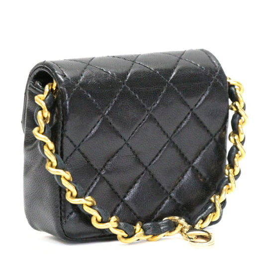 CHANEL Mini Matelasse Gold Hardware Keychain