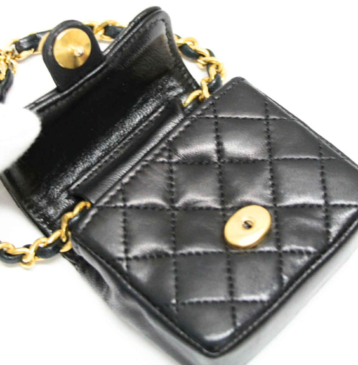 CHANEL Mini Matelasse Gold Hardware Keychain