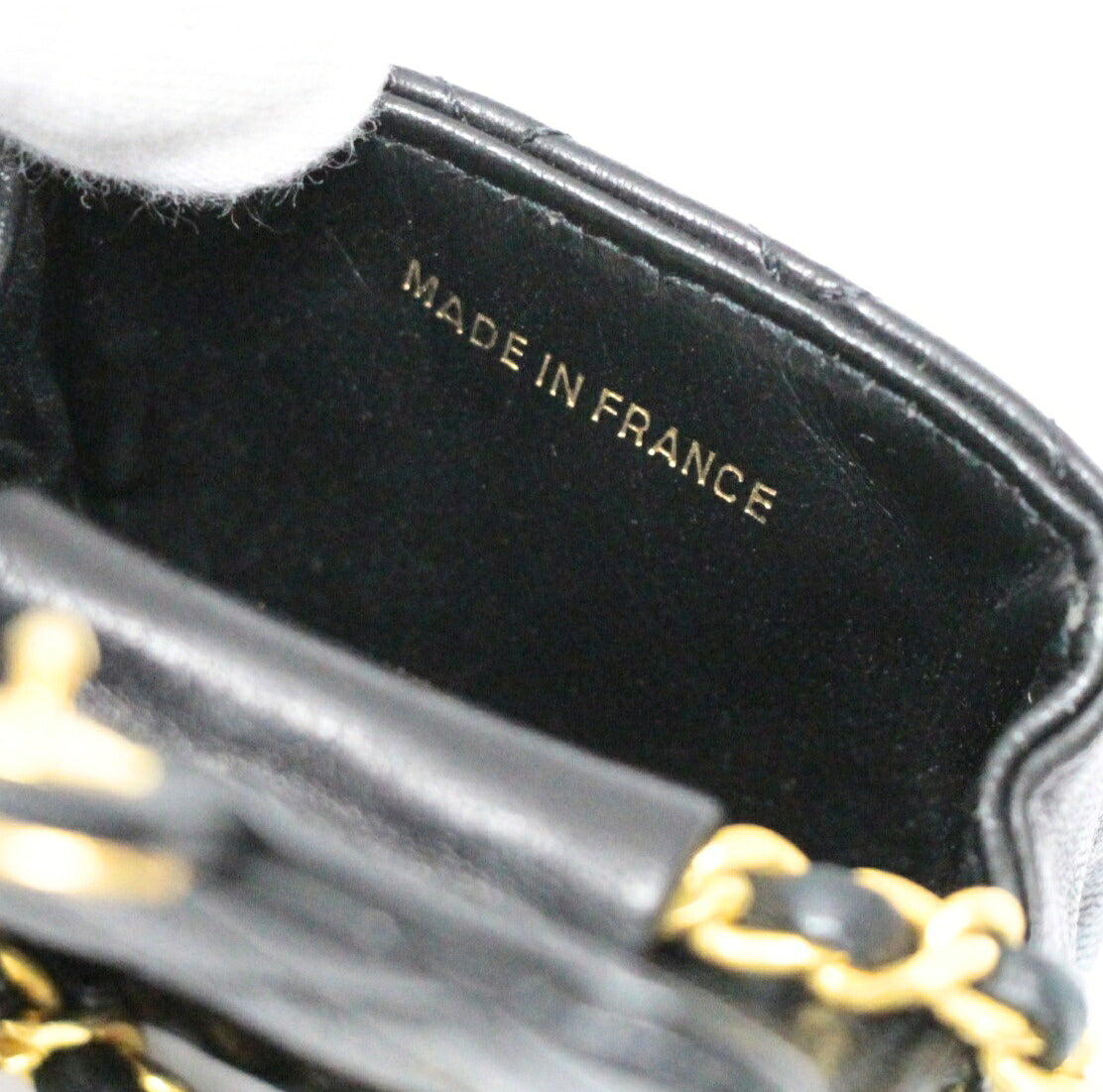 CHANEL Mini Matelasse Gold Hardware Keychain