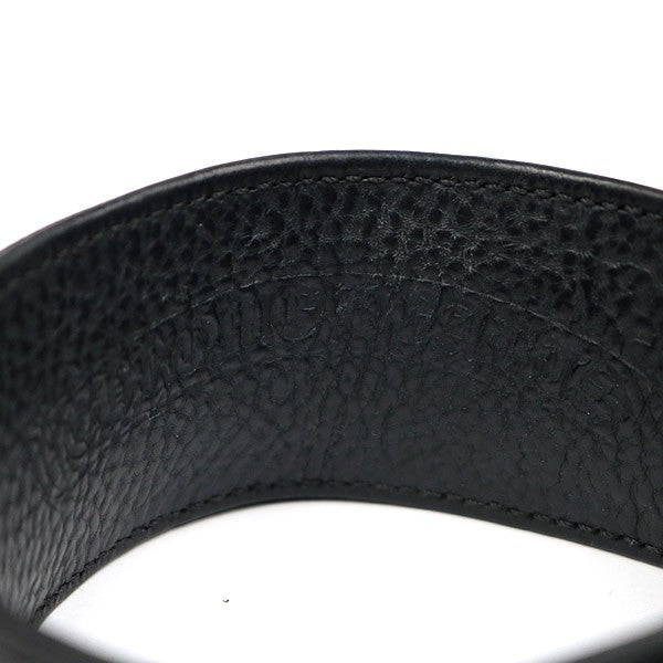 CHROME HEARTS R&R Gunslinger Leather Bracelet Black Silver