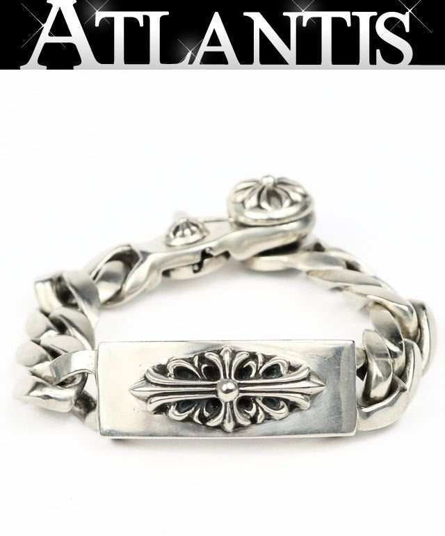 CHROME HEARTS Classic Link Floral Cross ID 8-Link Silver