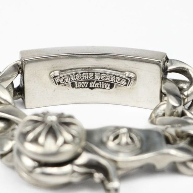 CHROME HEARTS Classic Link Floral Cross ID 8-Link Silver