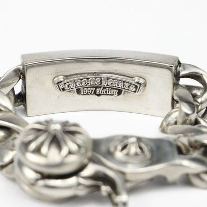 CHROME HEARTS Classic Link Floral Cross ID 8-Link Silver