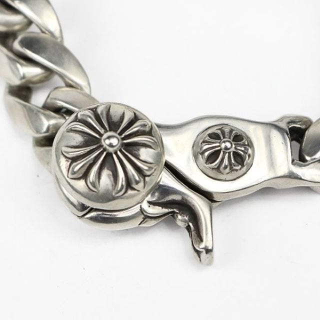 CHROME HEARTS Classic Link Floral Cross ID 8-Link Silver