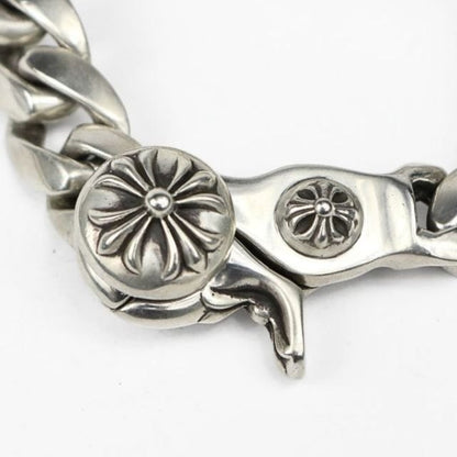 CHROME HEARTS Classic Link Floral Cross ID 8-Link Silver