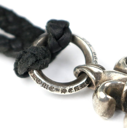 CHROME HEARTS BS Fleur Leather Braid Necklace Pendant