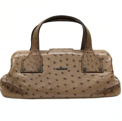 GUCCI Ostrich Leather Doctor's Bag Brown