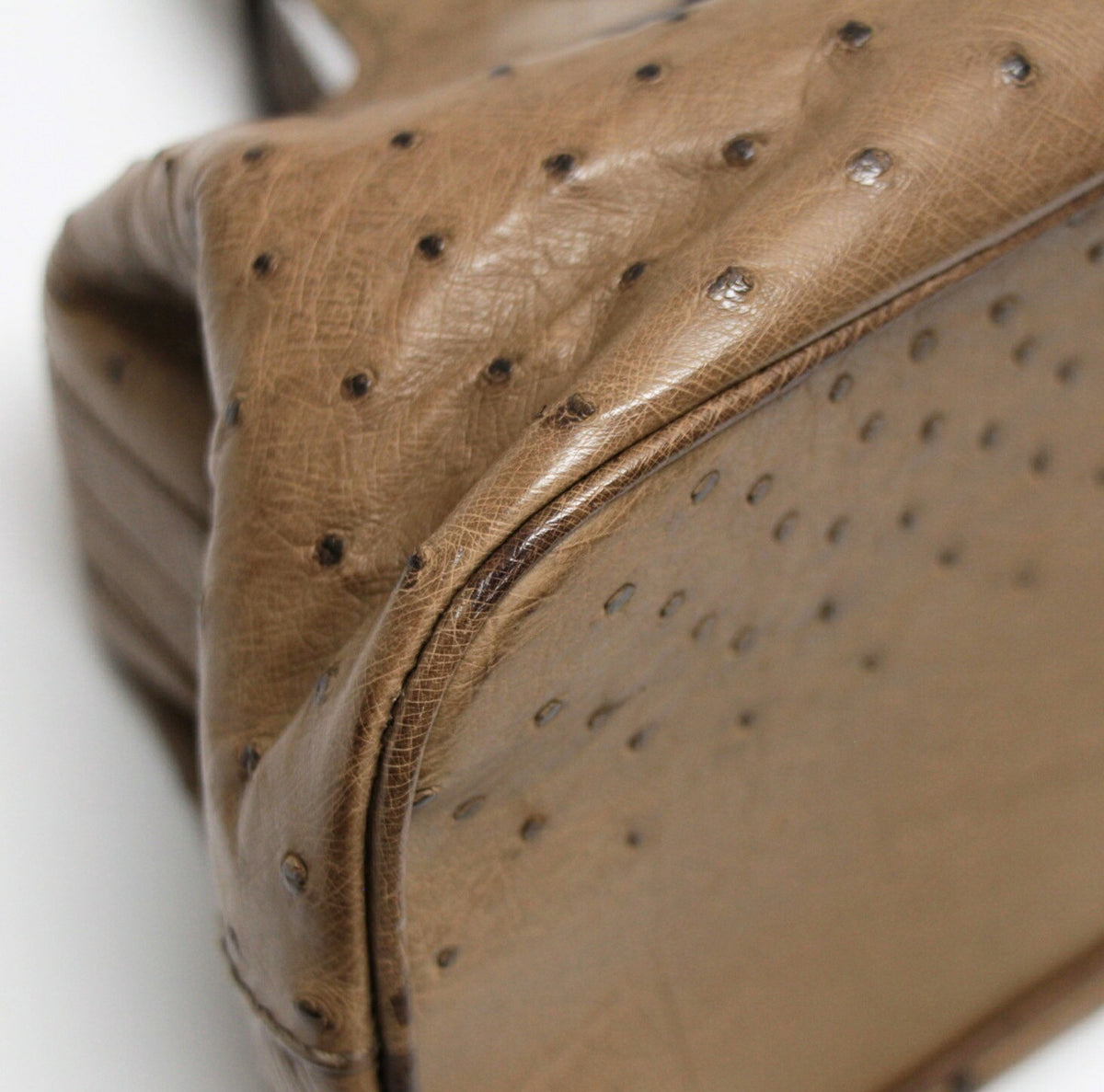GUCCI Ostrich Leather Doctor's Bag Brown