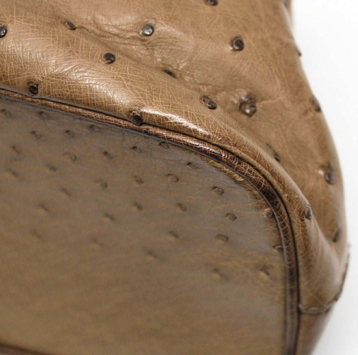 GUCCI Ostrich Leather Doctor's Bag Brown