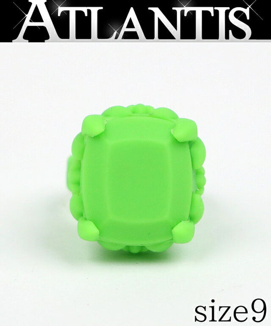 CHROME HEARTS Silicone Rubber Cocktail Ring Green Size JP 9