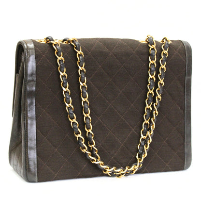 CHANEL Vintage Matelasse Chain Bag Brown