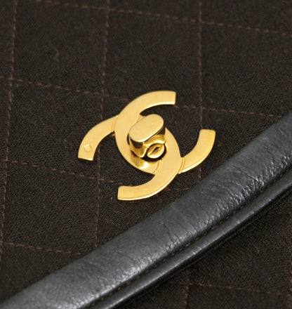 CHANEL Vintage Matelasse Chain Bag Brown