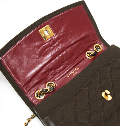 CHANEL Vintage Matelasse Chain Bag Brown