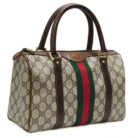 GUCCI Old Gucci Sherry Line Bag Brown