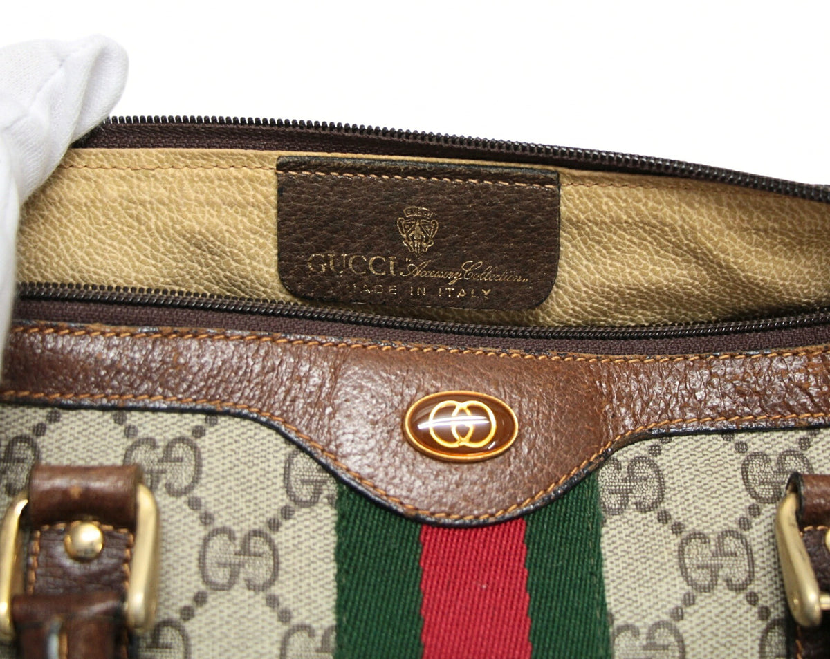 GUCCI Old Gucci Sherry Line Bag Brown