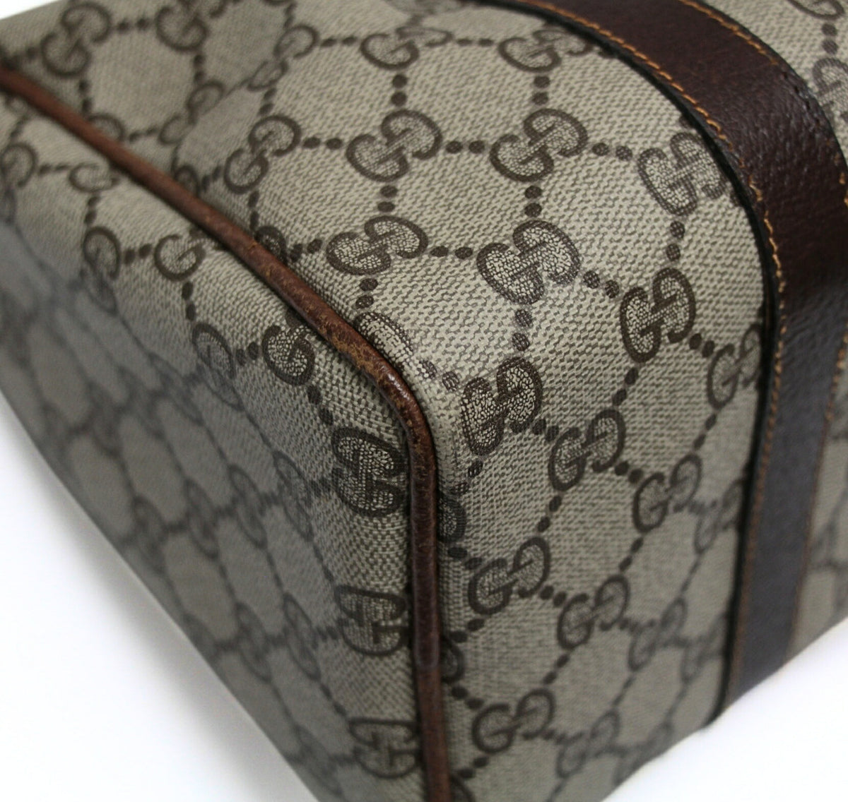 GUCCI Old Gucci Sherry Line Bag Brown