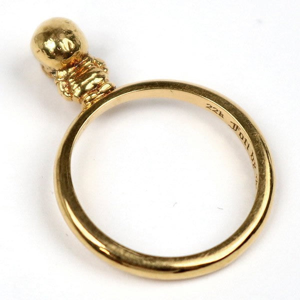 CHROME HEARTS 22K Foti Delphino Ring Gold Size JP 7