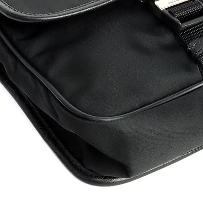 PRADA Triangle Logo Nylon Flap Shoulder Bag Black