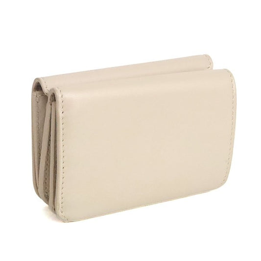 BALENCIAGA Compact Leather Pink Beige Wallet