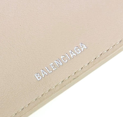 BALENCIAGA Compact Leather Pink Beige Wallet