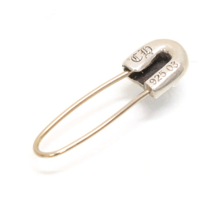 CHROME HEARTS Safety Pin Emerald Earring Silver