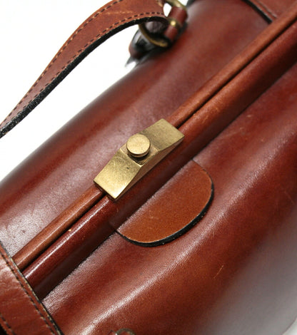 ANNA SUI Leather 2-Way Trunk Handbag Brown