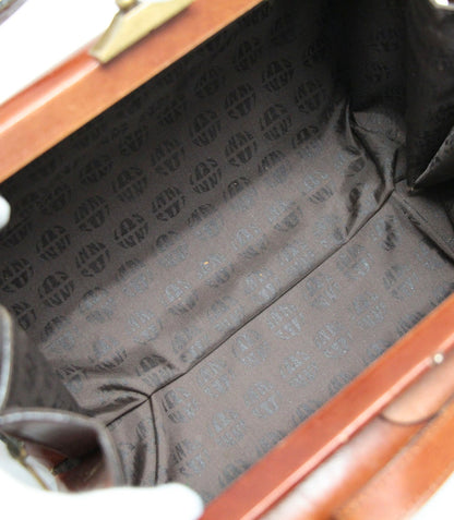 ANNA SUI Leather 2-Way Trunk Handbag Brown