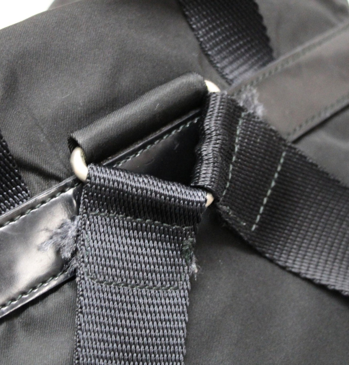PRADA Triangle Logo Double Pocket Nylon Backpack Black