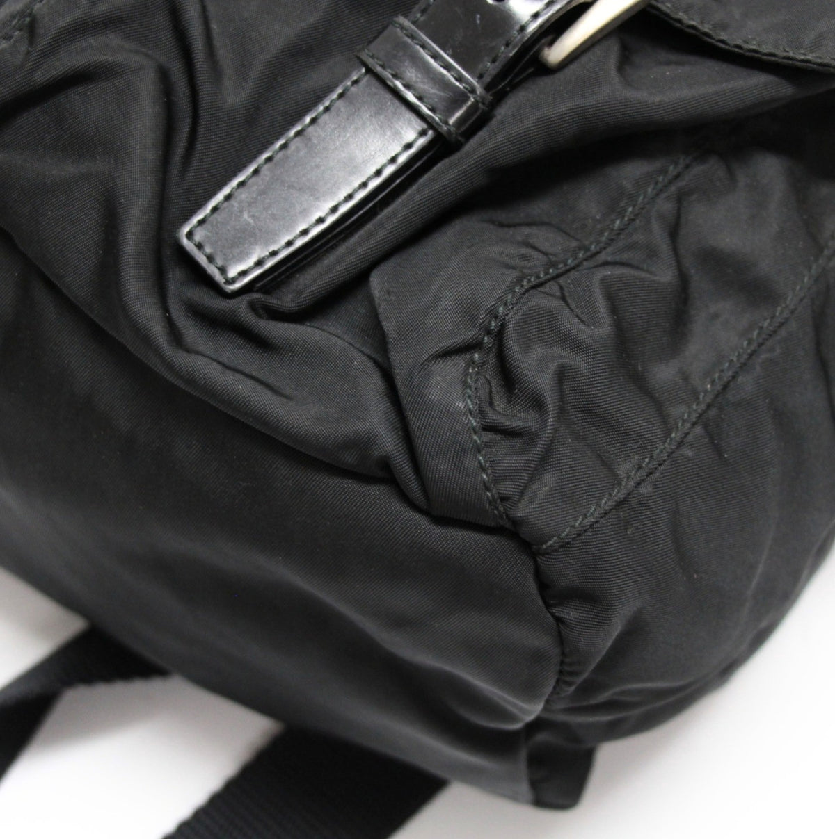 PRADA Triangle Logo Double Pocket Nylon Backpack Black