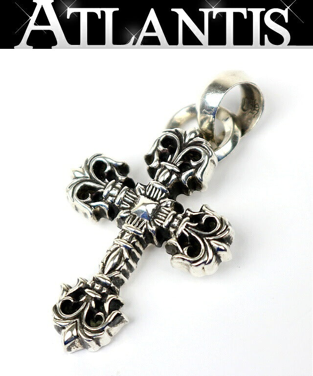 CHROME HEARTS Filigree Cross XS Bail Pendant Charm Silver