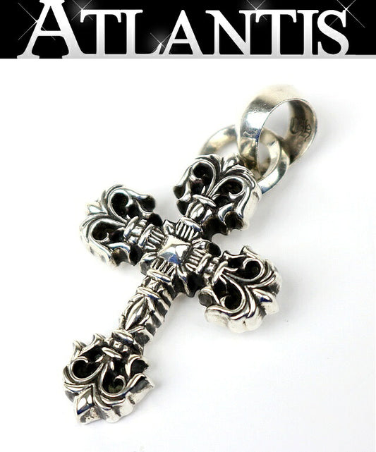 CHROME HEARTS Filigree Cross XS Bail Pendant Charm Silver