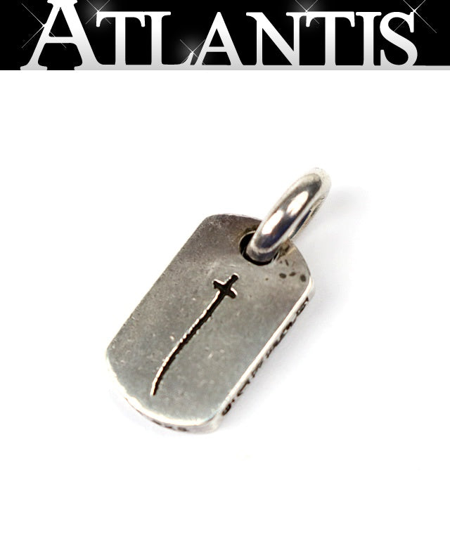 CHROME HEARTS Aoyama Tiny RS Cross Dog Tag Pendant Silver