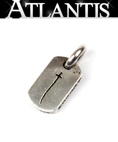 CHROME HEARTS Aoyama Tiny RS Cross Dog Tag Pendant Silver