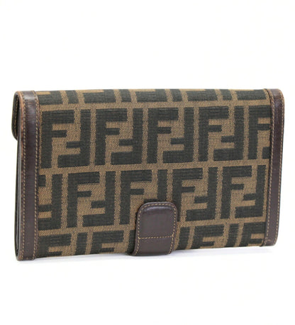 FENDI Zucca Organizer Canvas Wallet Brown