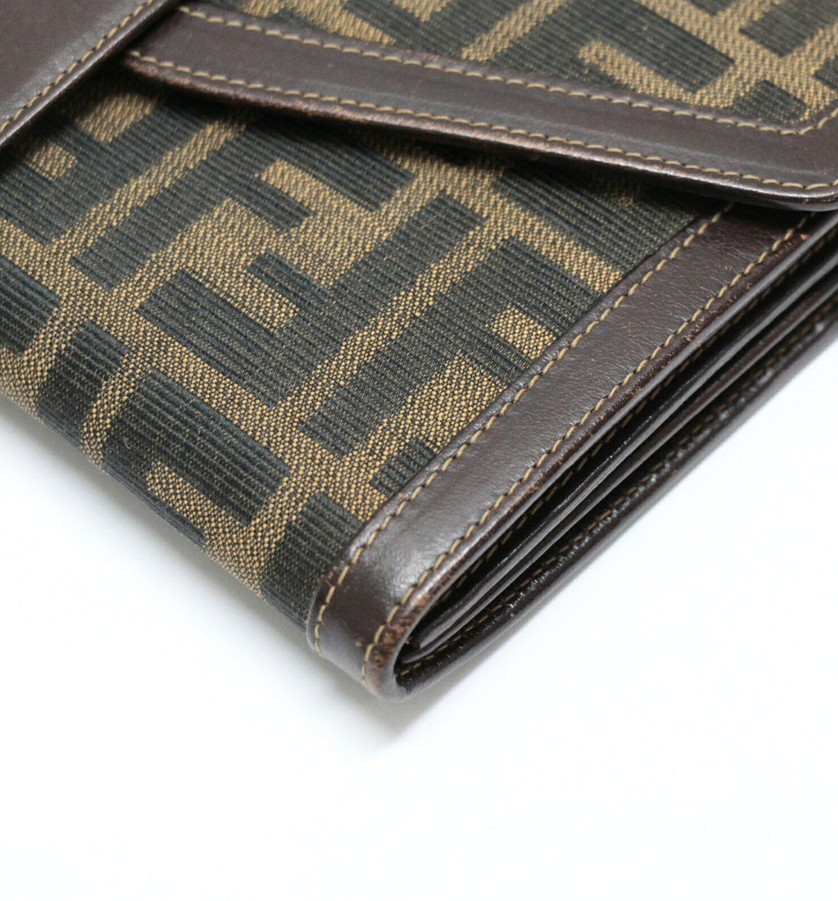 FENDI Zucca Organizer Canvas Wallet Brown