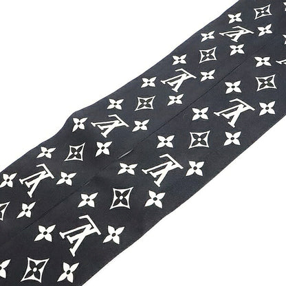 Louis Vuitton Twilly Silk Black White Scarf