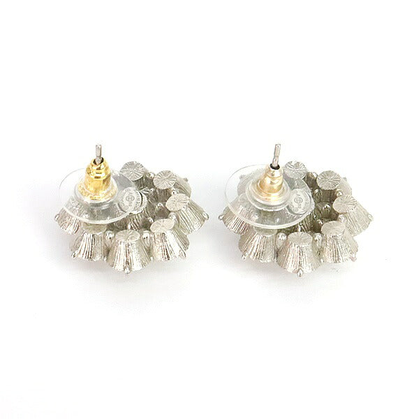 CHANEL Coco Mark Earrings Silver