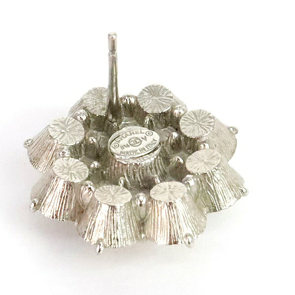 CHANEL Coco Mark Earrings Silver