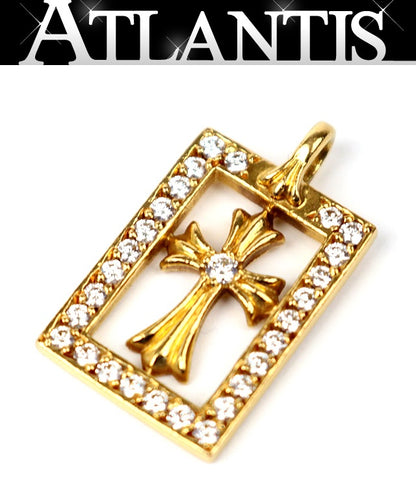 CHROME HEARTS 22K Pave Diamond Baby Fat Cross Necklace