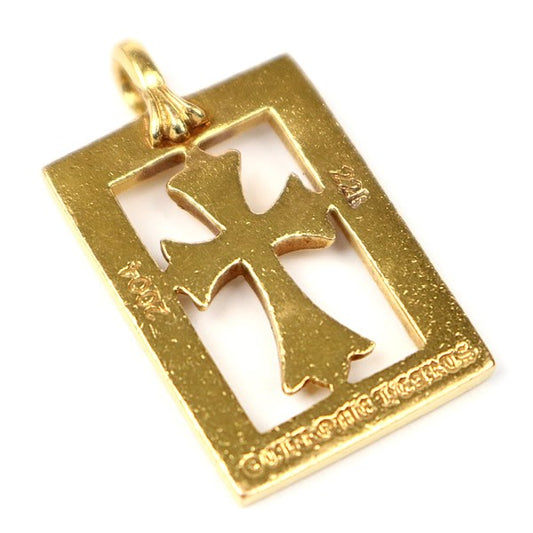 CHROME HEARTS 22K Pave Diamond Baby Fat Cross Necklace