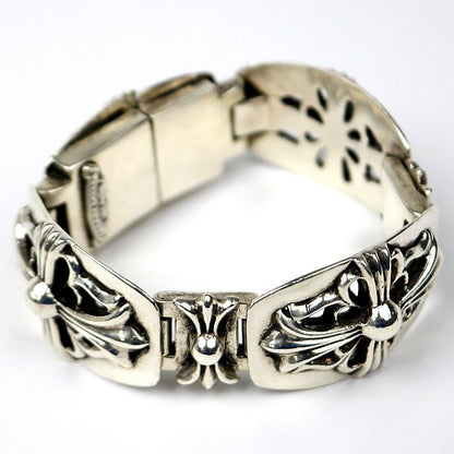 CHROME HEARTS Classic Keeper Bracelet 4-Link Silver