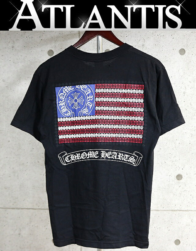 CHROME HEARTS Old American Flag T-Shirt Black Size M