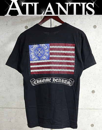 CHROME HEARTS Old American Flag T-Shirt Black Size M