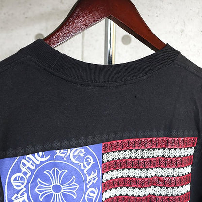 CHROME HEARTS Old American Flag T-Shirt Black Size M